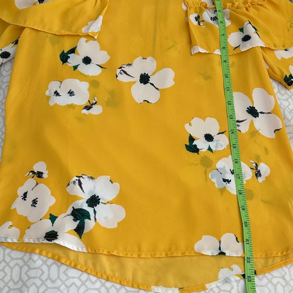 Floral Ruffle Sleeve Yellow Top Spring Collection - Picture 6 of 6